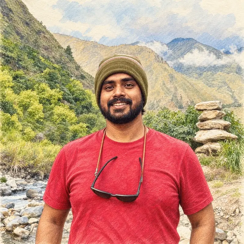 Illustrated portrait of Niladri Das