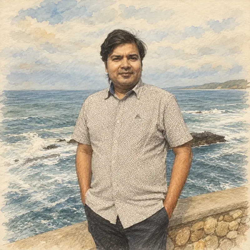 Illustrated portrait of Swapan K. Sahoo